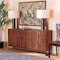 Baxton Studio Neil Modern Walnut Brown Finished Wood and Black Finished Metal 3-Door Dining Room Sideboard Buffet 178-11214-Zoro - alternate 2
